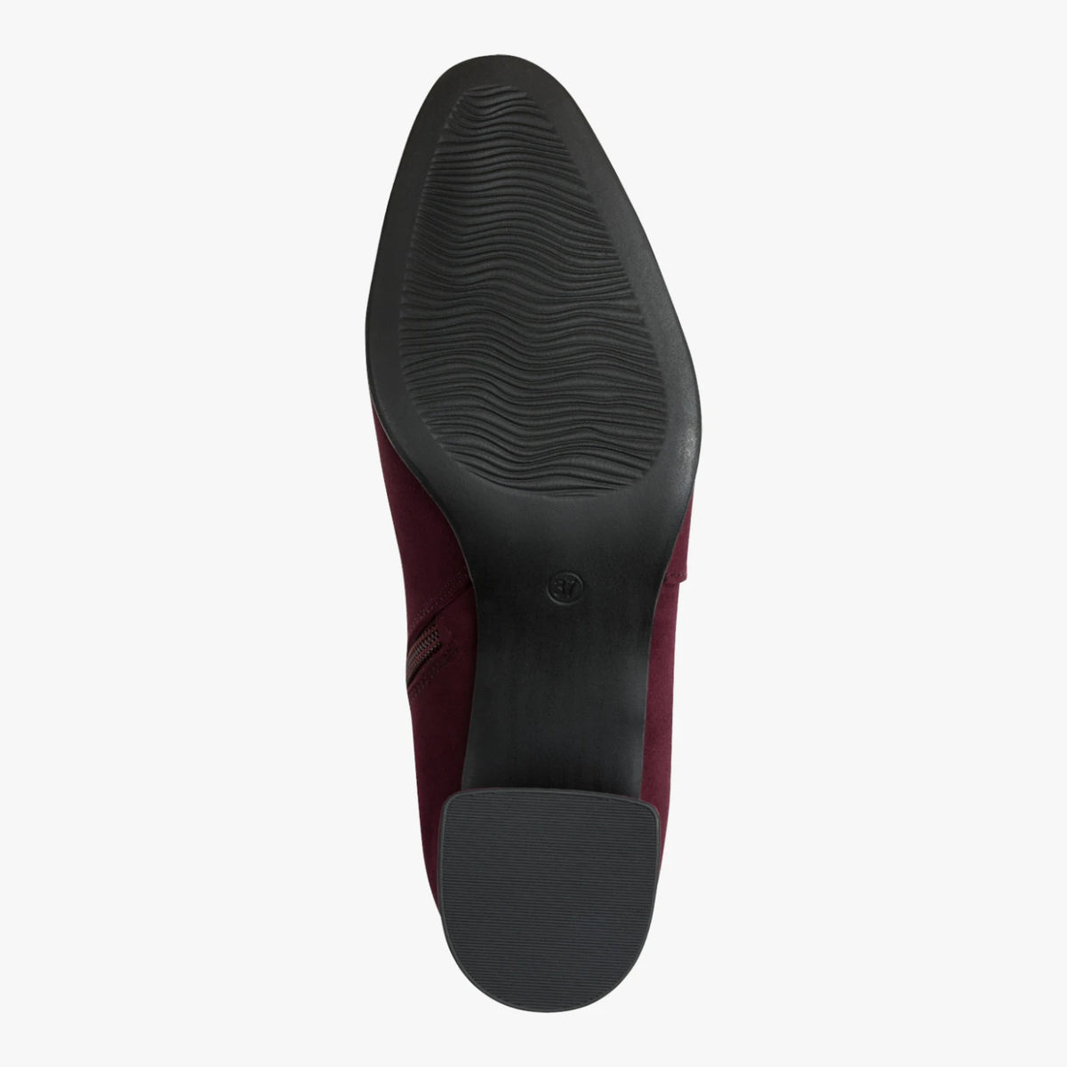 Marco Tozzi Mulberry Burgundy Suede-Effect Ankle Boots