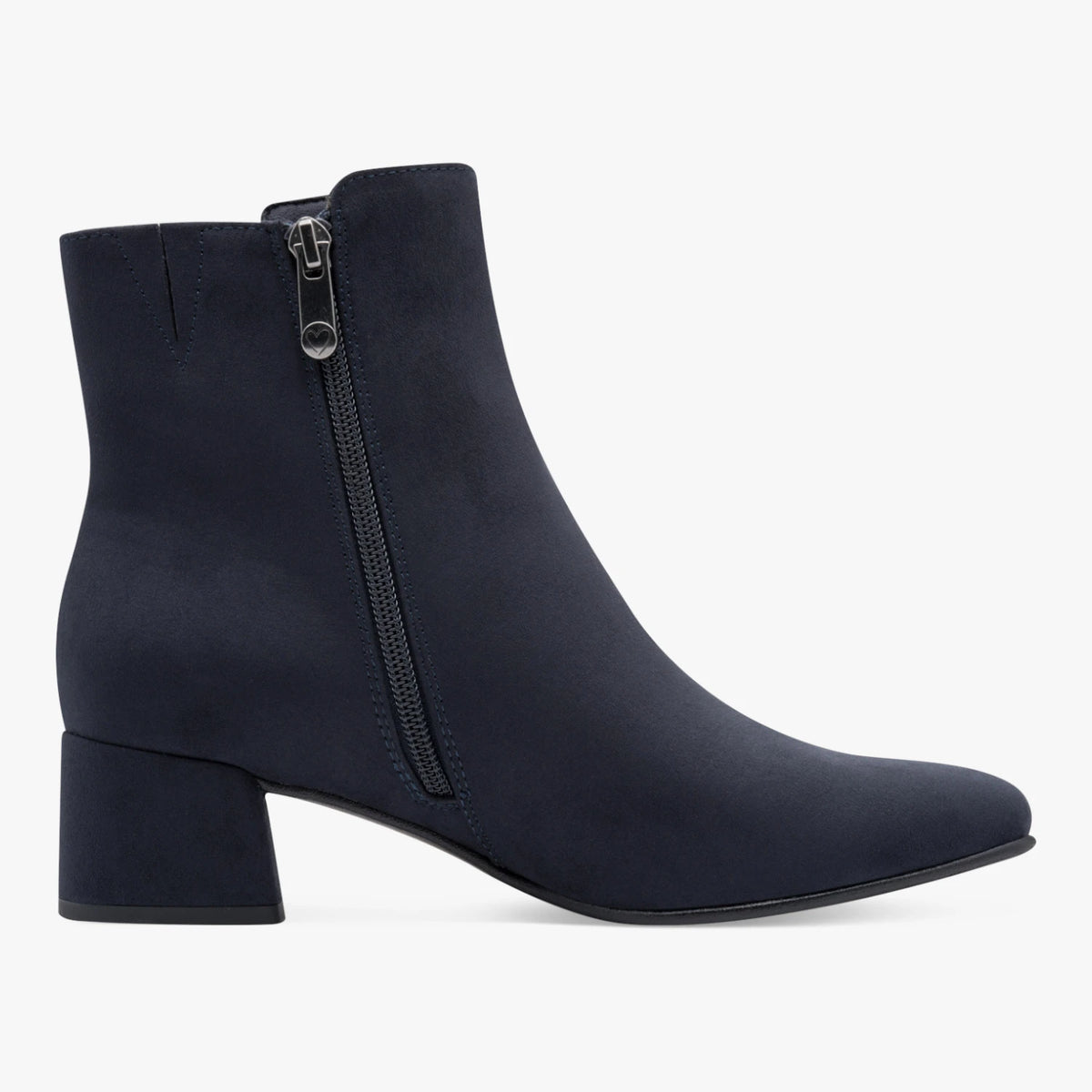 Marco Tozzi Dark Navy Suede-Effect Ankle Boots