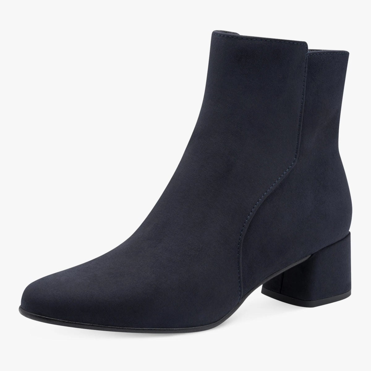 Marco Tozzi Dark Navy Suede-Effect Ankle Boots