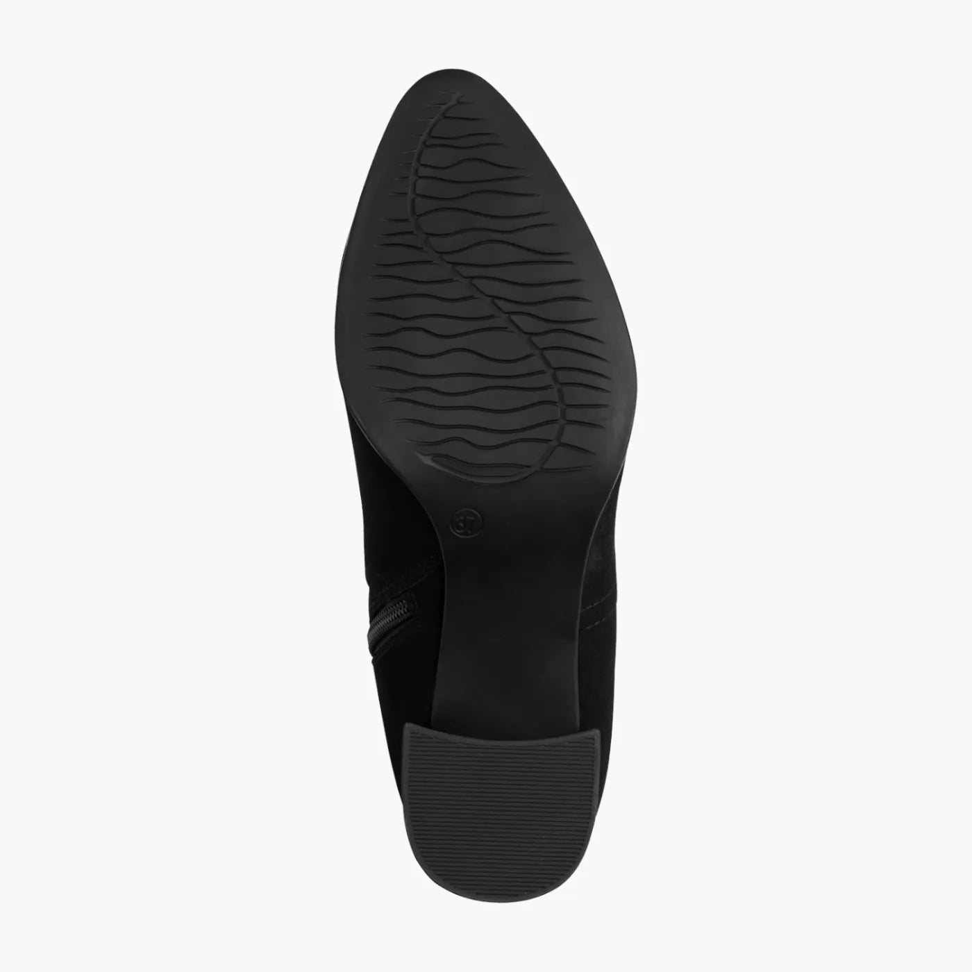 Marco Tozzi Black Ankle Boots with Stretch Rib and Zip - Leavys Shoes