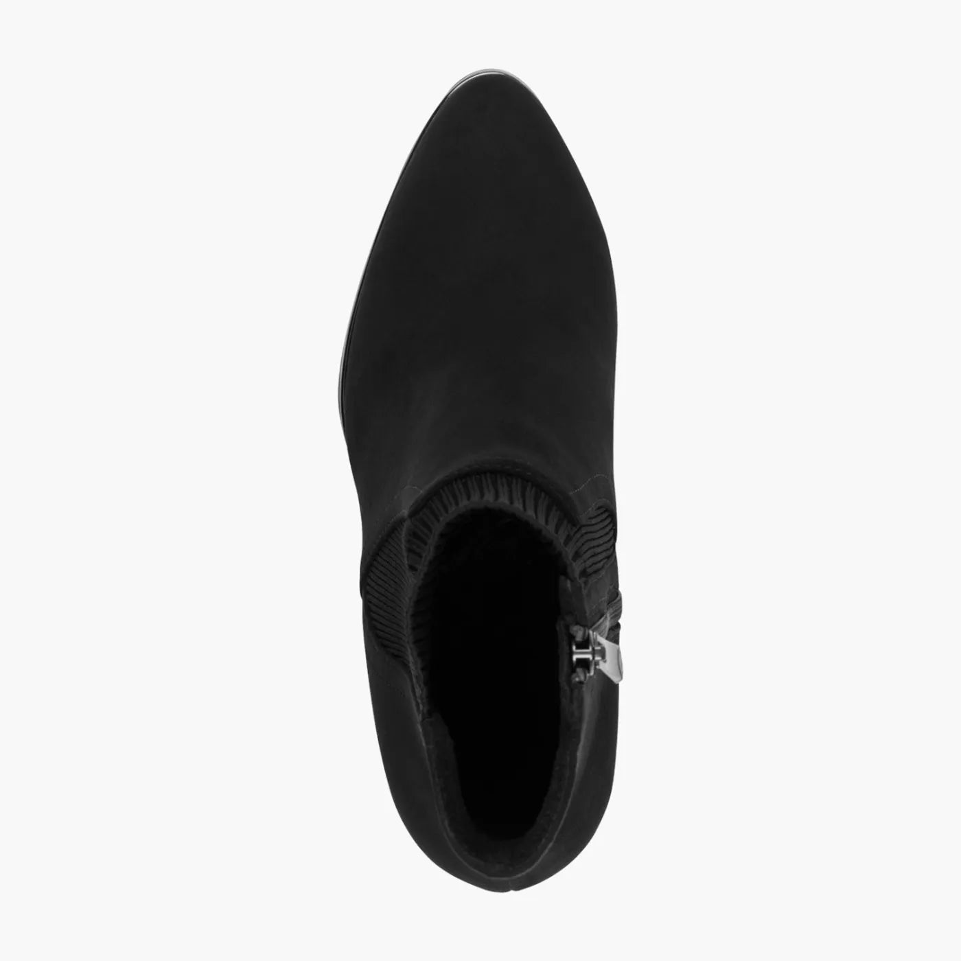 Marco Tozzi Black Ankle Boots with Stretch Rib and Zip - Leavys Shoes