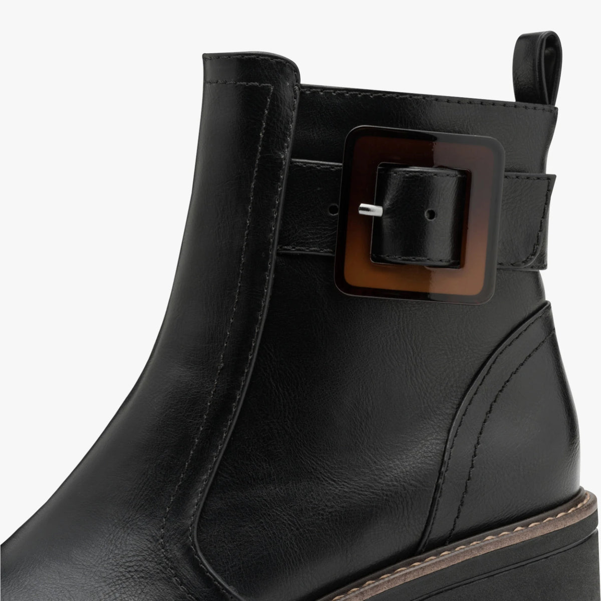 Marco Tozzi Black Buckle Block Heel Ankle Boots