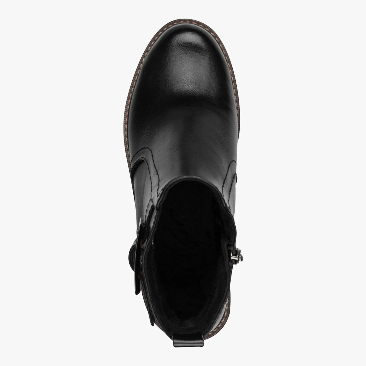 Marco Tozzi Black Buckle Block Heel Ankle Boots