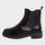 Marco Tozzi Black Leather Chelsea Boots with Side Zip and Chunky Sole - Leavys Shoes