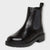 Marco Tozzi Black Leather Chelsea Boots with Side Zip and Chunky Sole - Leavys Shoes