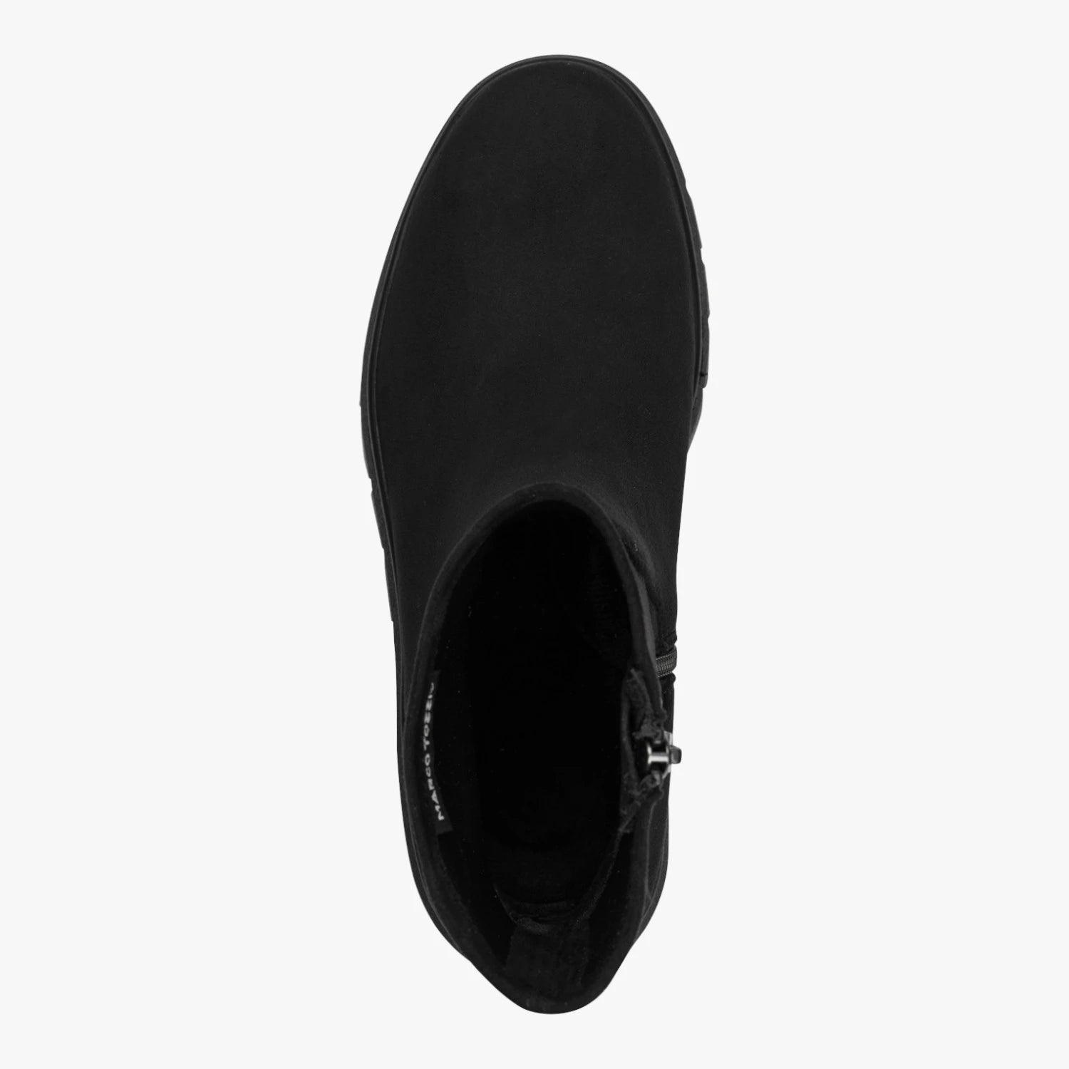Marco Tozzi Black Suede-Effect Chunky Ankle Boots