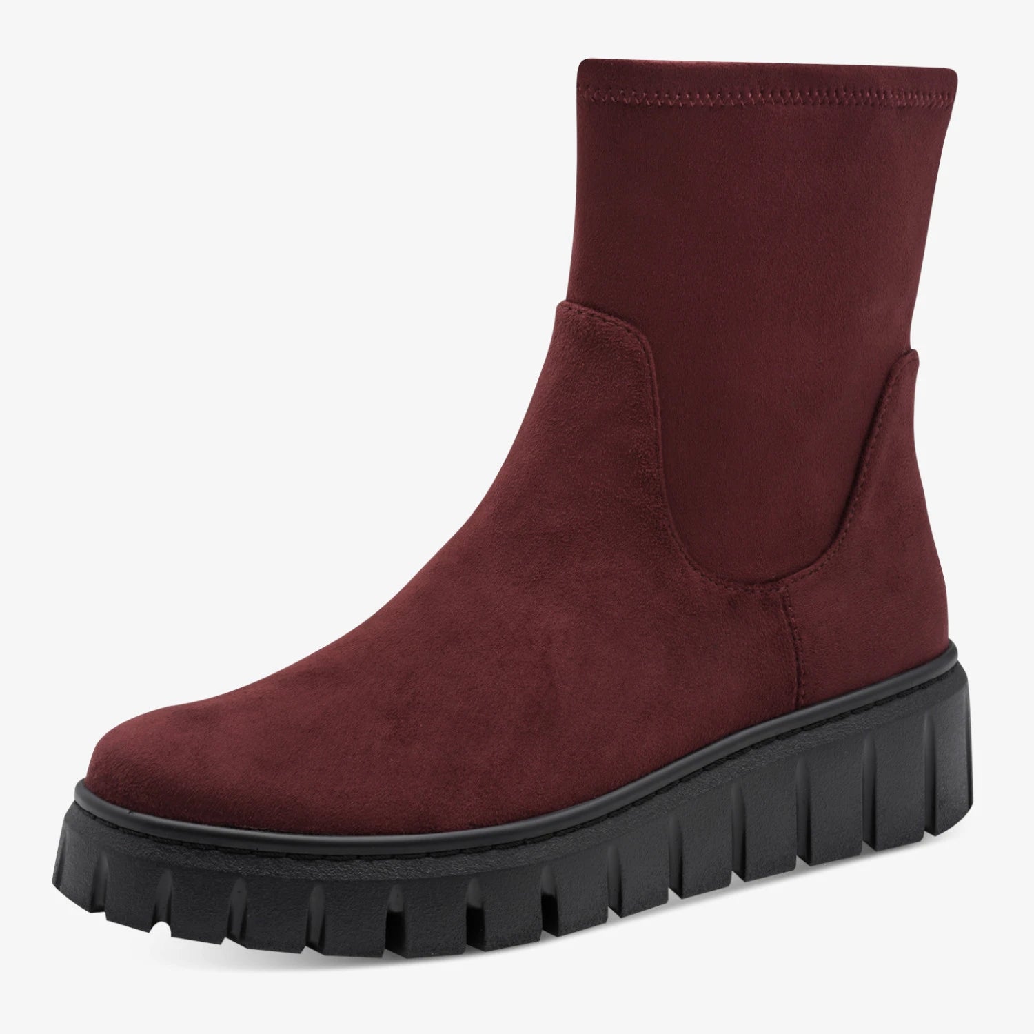 Marco Tozzi Burgundy Platform Ankle Boots