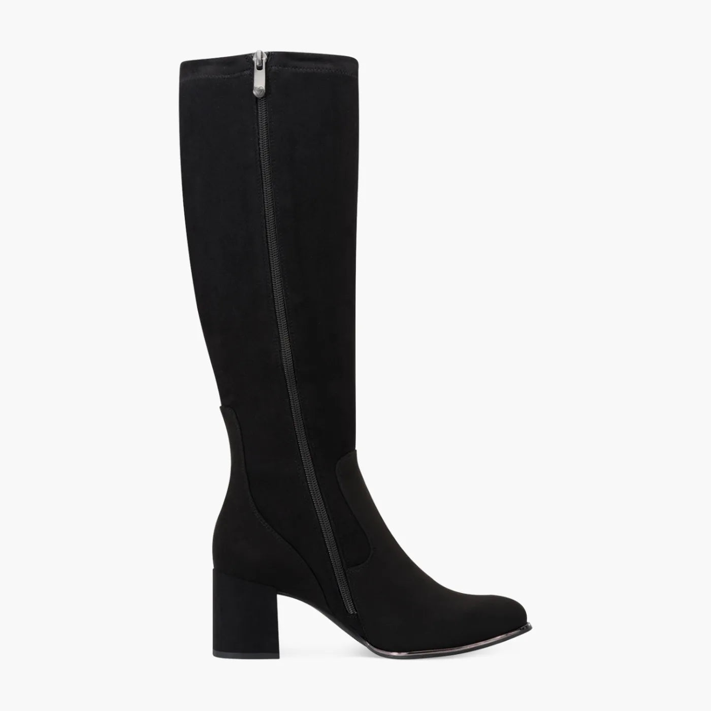Marco Tozzi Black Stretch Boot with Block Heel - Leavys Shoes