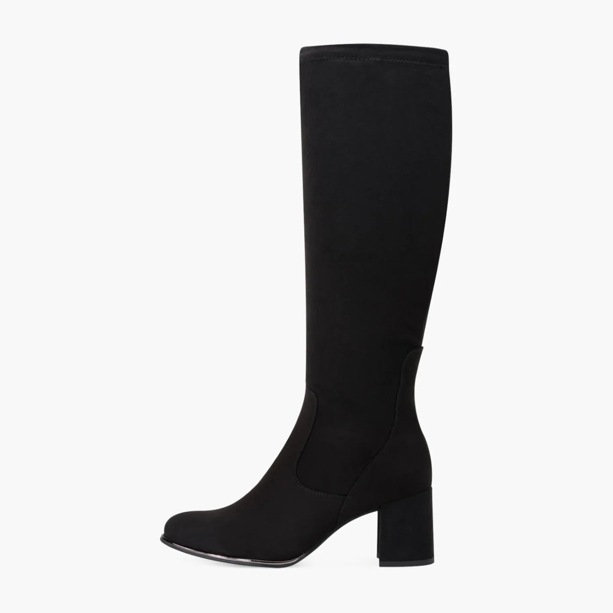 Marco Tozzi Black Stretch Boot with Block Heel - Leavys Shoes