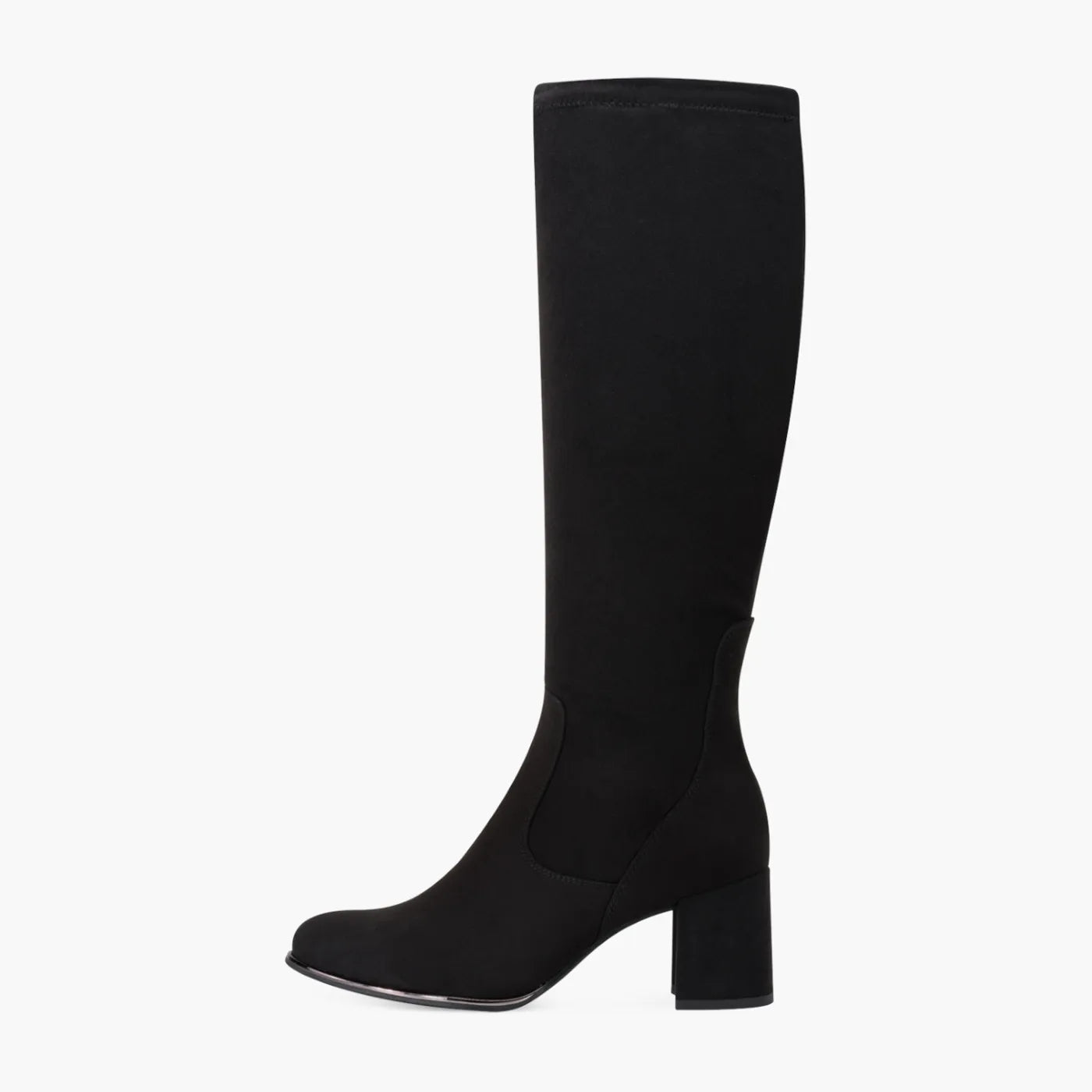 Marco Tozzi Black Stretch Boot with Block Heel - Leavys Shoes