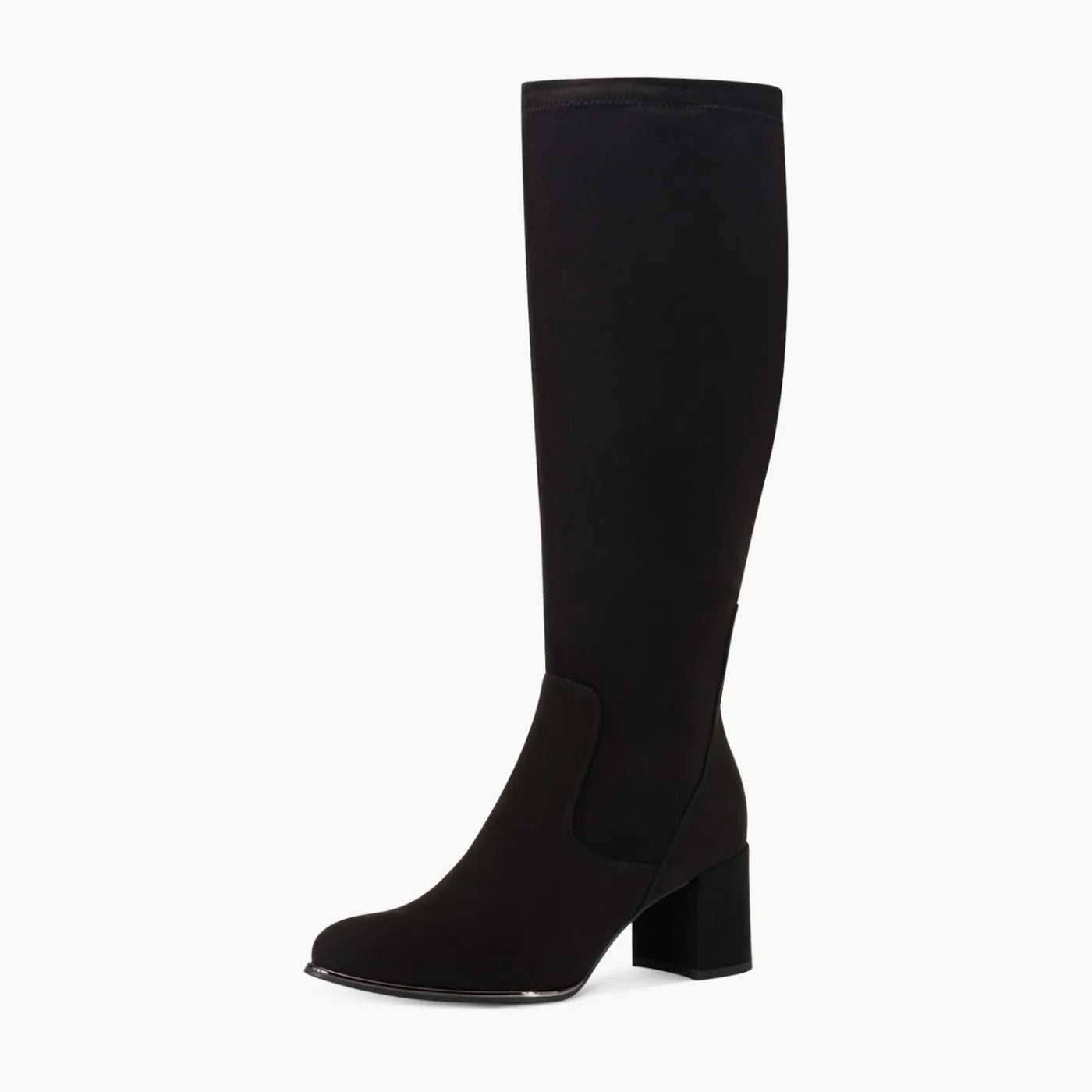 Marco Tozzi Black Stretch Boot with Block Heel - Leavys Shoes