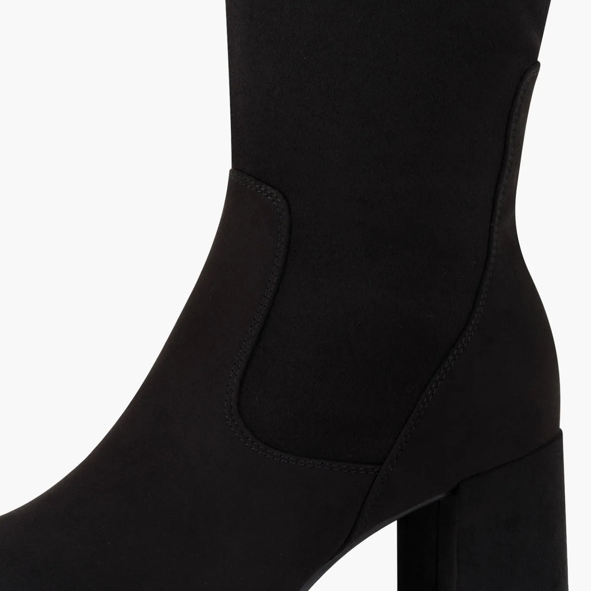 Marco Tozzi Black Stretch Boot with Block Heel - Leavys Shoes