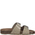 Marco Tozzi Pebble Coloured Leather Sandal with Silver Buckle Detail