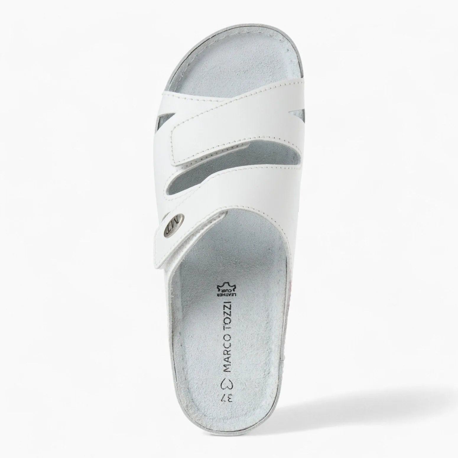 Marco Tozzi White Mule Sandal – Adjustable & Comfortable - Leavys Shoes