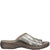 Marco Tozzi Sleek Platinum Leather Sandal with Elasticated Slip-On