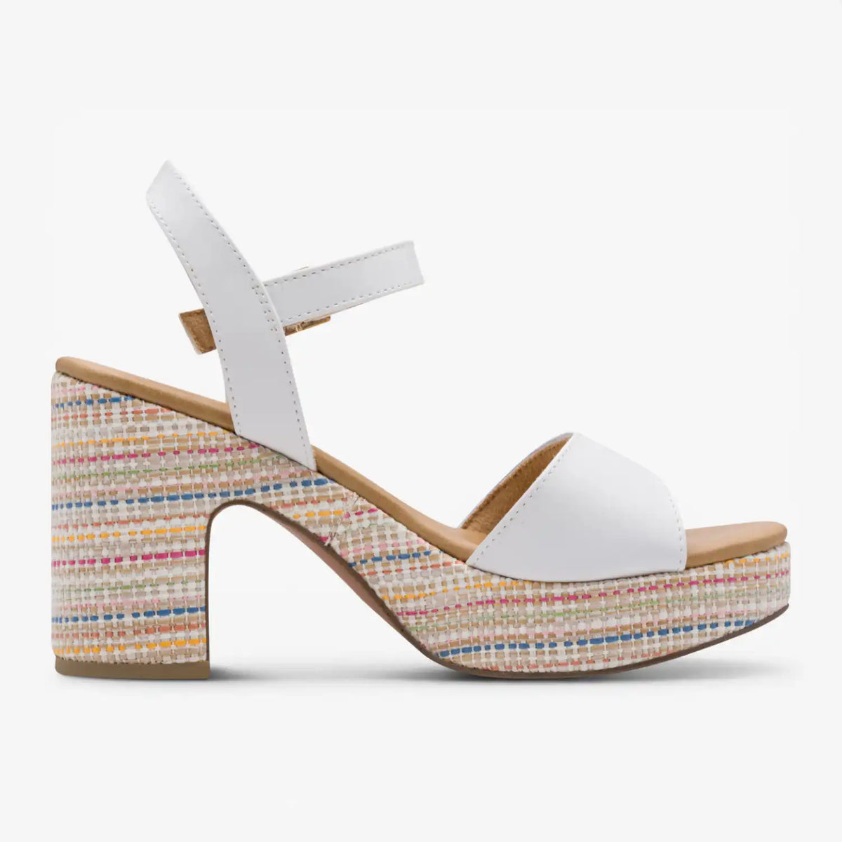 Marco Tozzi White Multi Sandal (Wide Fit) – 2-28008-42-197