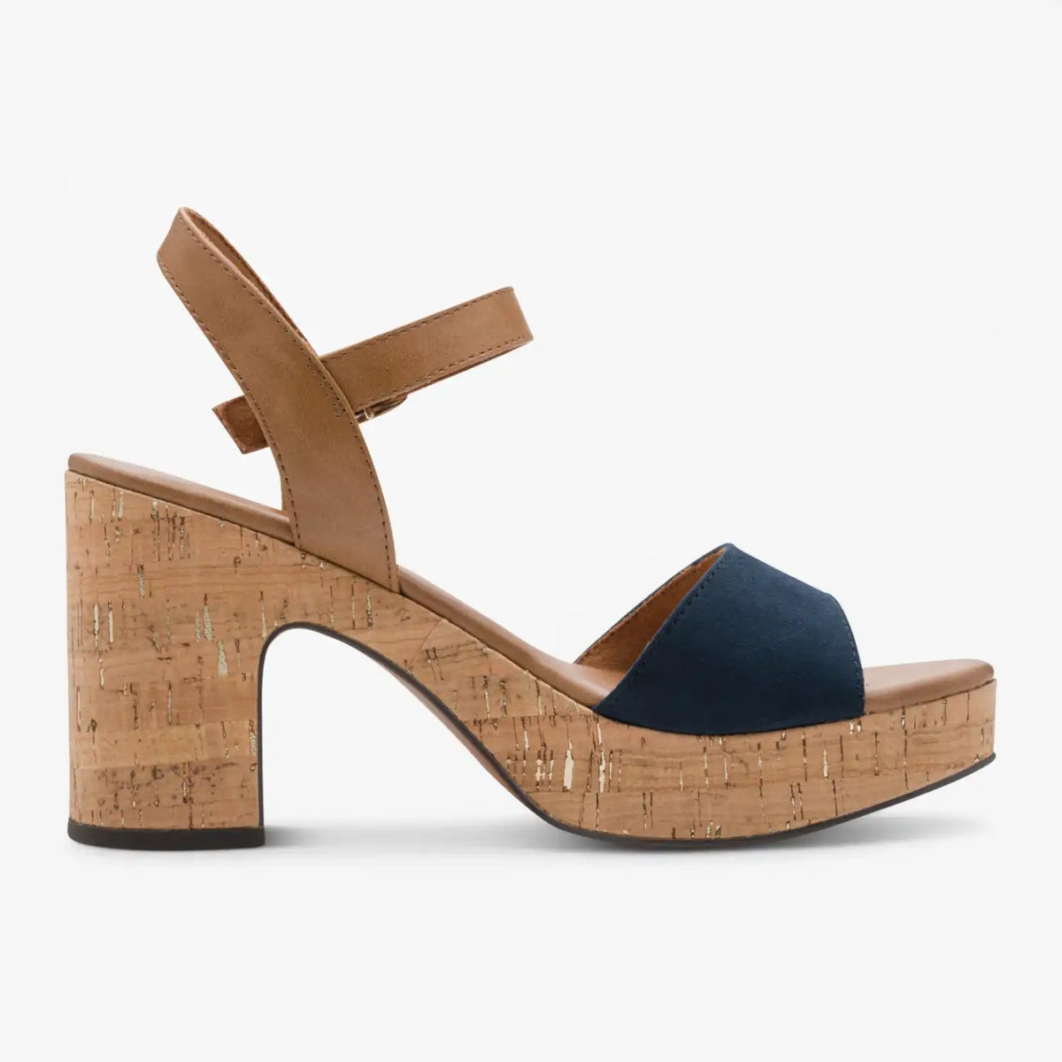 Marco Tozzi Navy Multi Sandal (Wide Fit) – 2-28008-42-890