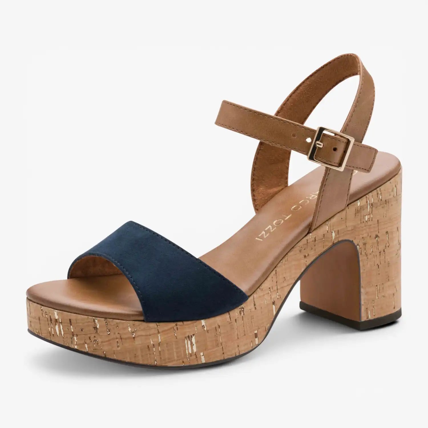 Marco Tozzi Navy Multi Sandal (Wide Fit) – 2-28008-42-890