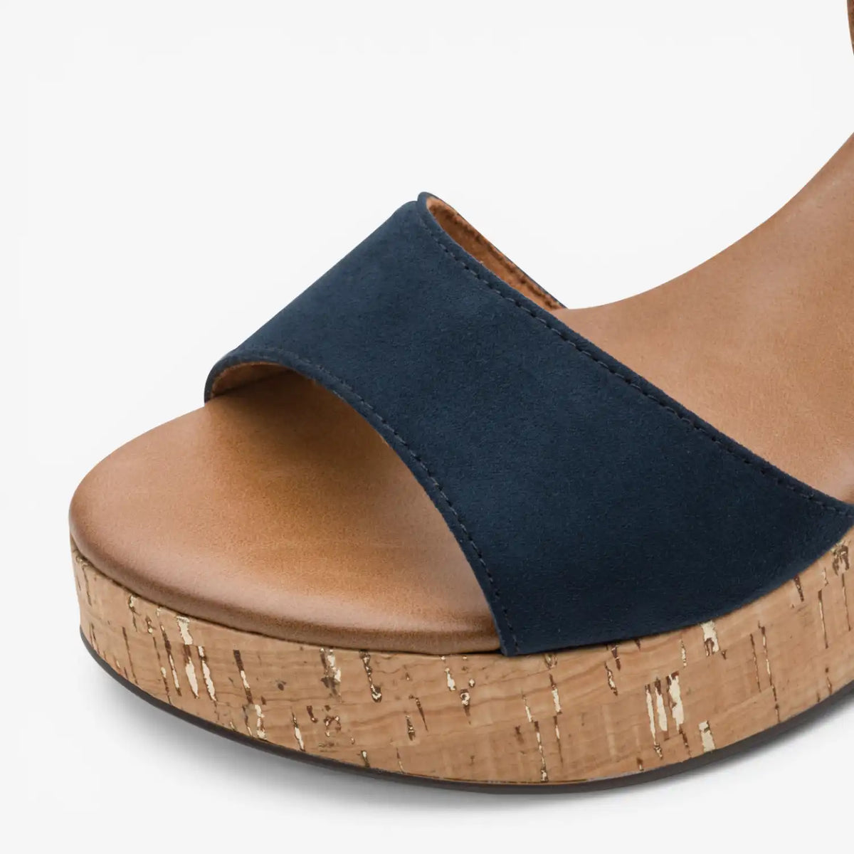 Marco Tozzi Navy Multi Sandal (Wide Fit) – 2-28008-42-890