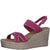 Marco Tozzi Fuchsia Wedge Sandals with Gold Details