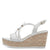 Marco Tozzi White Gold-Detailed Wedge Sandal - Leavys Shoes