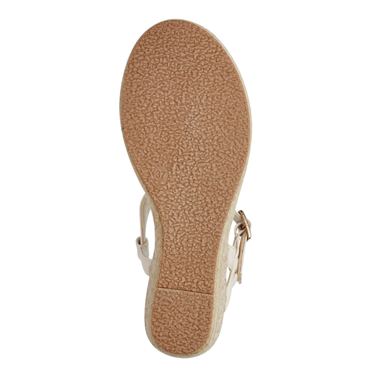 Marco Tozzi Cream Gold-Detailed Wedge Sandal