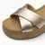 Marco Tozzi Platinum Wedge Sandal – Reflective Gold & Beige Straps - Leavys Shoes