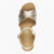 Marco Tozzi Platinum Wedge Sandal – Reflective Gold & Beige Straps - Leavys Shoes