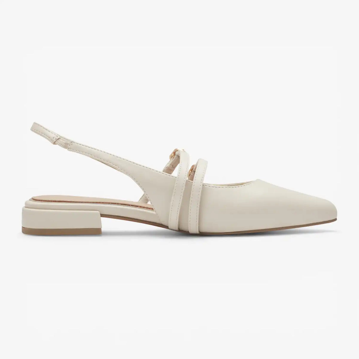 Marco Tozzi Cream Court Shoe (Block Heel) - 2-29409-44-403