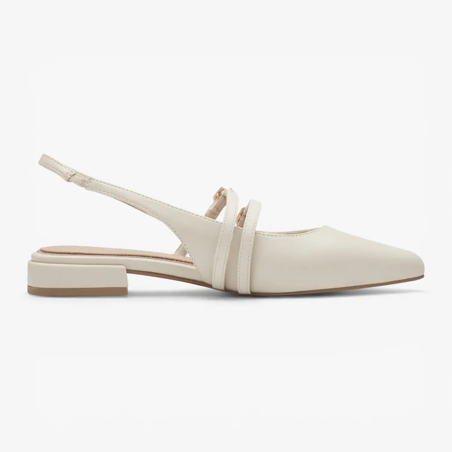 Marco Tozzi Cream Court Shoe (Block Heel) - 2-29409-44-403