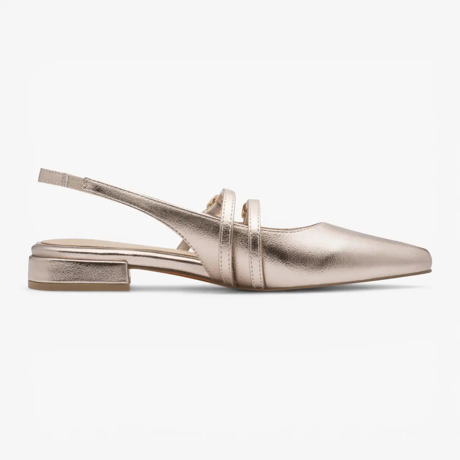 Marco Tozzi Champagne Court Shoe (Block Heel) - 2-29409-44-957