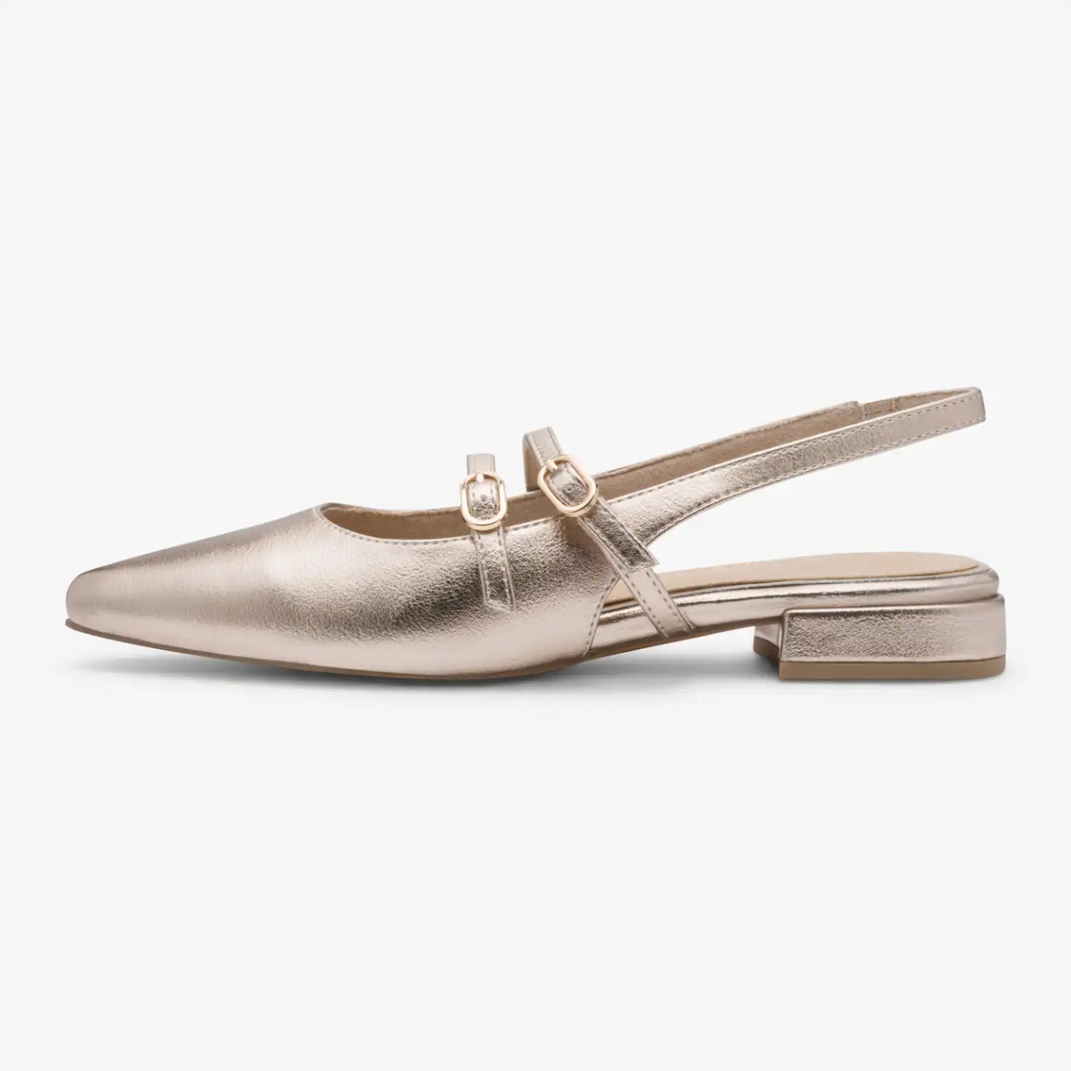 Marco Tozzi Champagne Court Shoe (Block Heel) - 2-29409-44-957