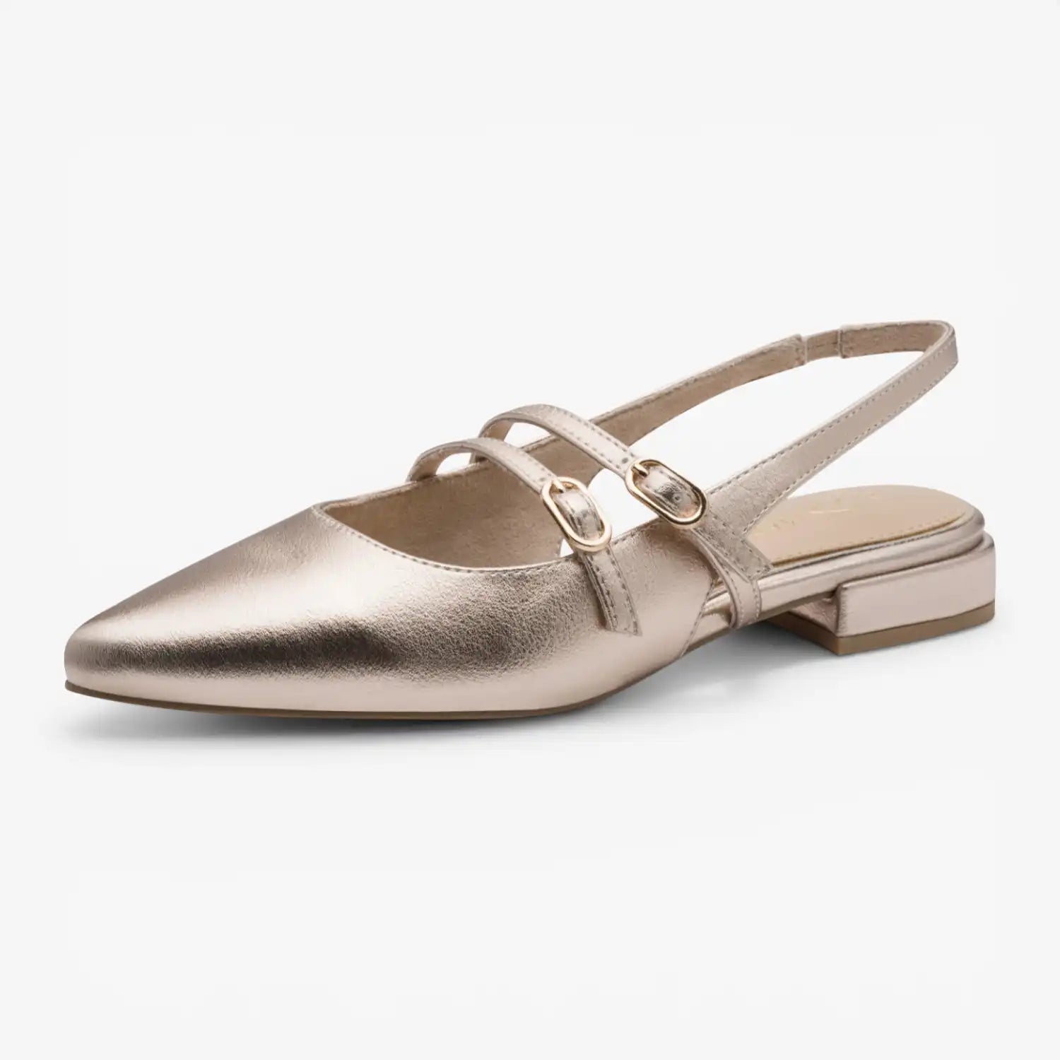 Marco Tozzi Champagne Court Shoe (Block Heel) - 2-29409-44-957