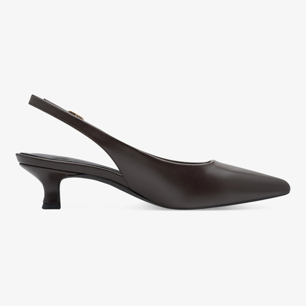 Marco Tozzi Dark Brown Kitten Heel Slingback Shoes