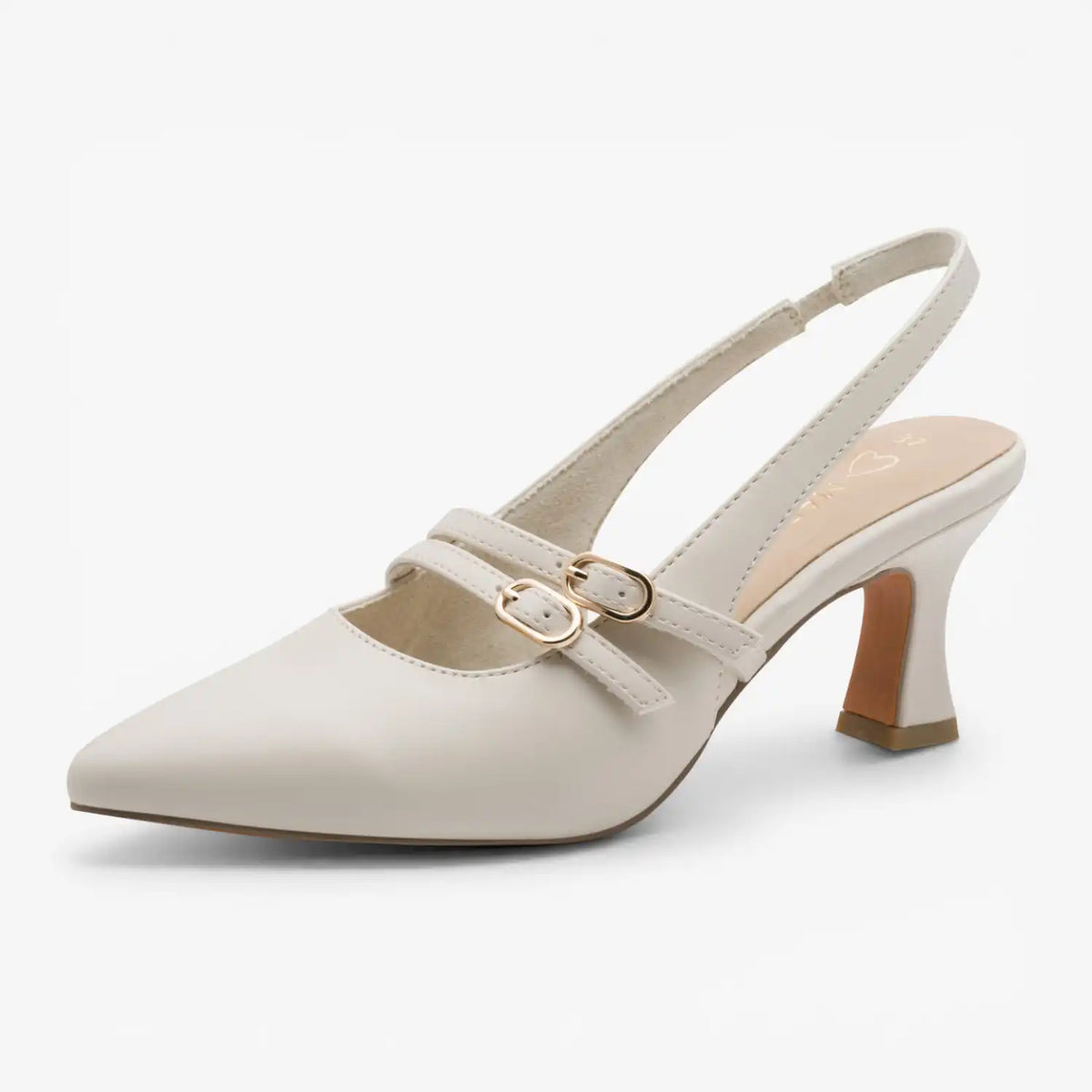 Marco Tozzi Cream Court Shoe (Slingback) – 2-29612-46-403