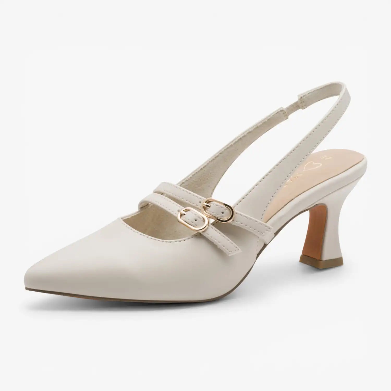 Marco Tozzi Cream Court Shoe (Slingback) – 2-29612-46-403