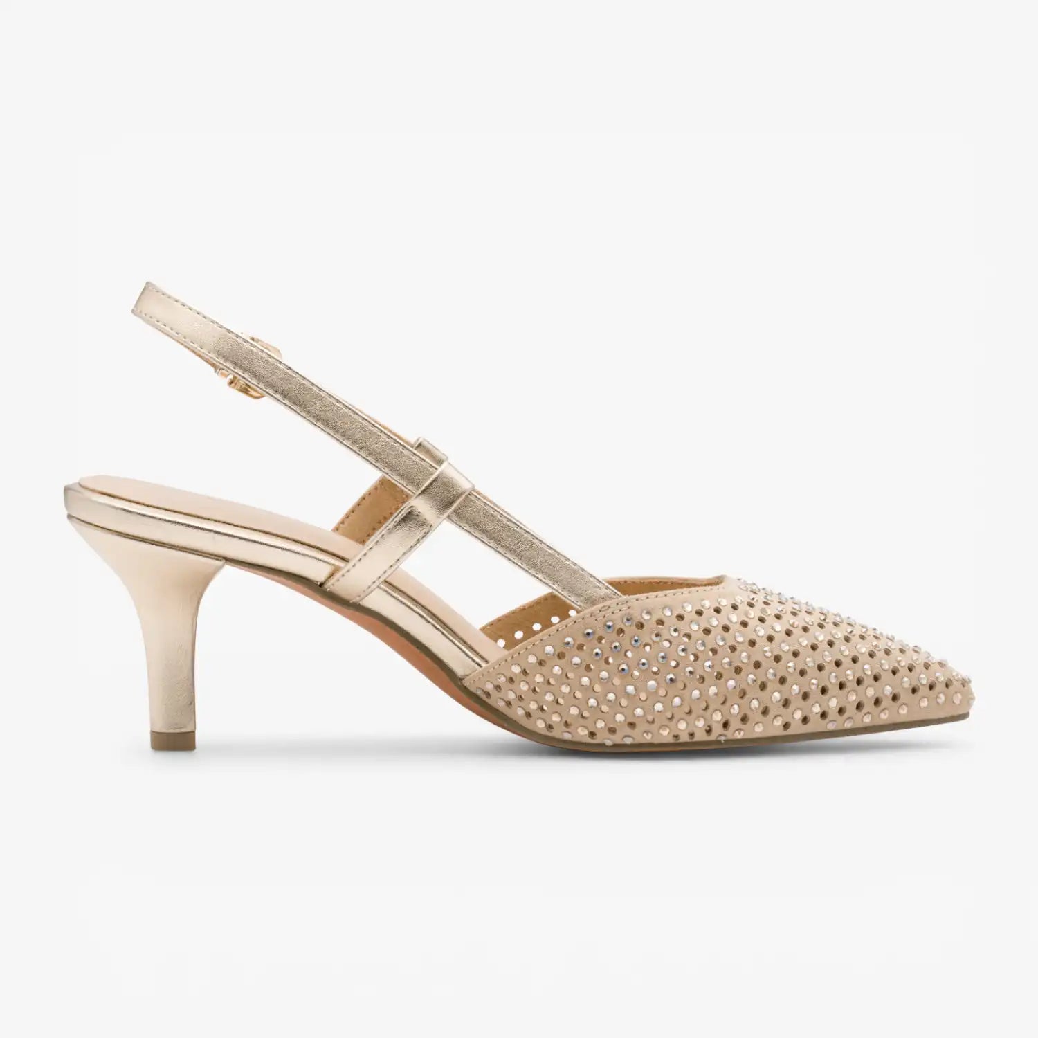 Marco Tozzi Gold Court Shoe (Buckle Fastening) - 2-29667-46-940