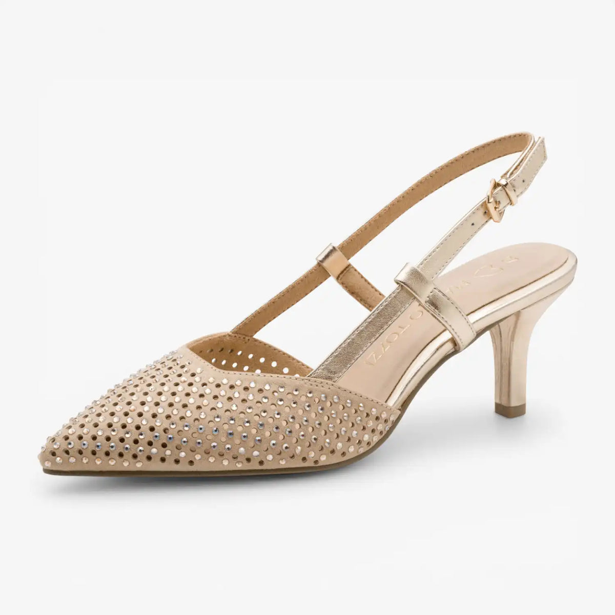 Marco Tozzi Gold Court Shoe (Buckle Fastening) - 2-29667-46-940
