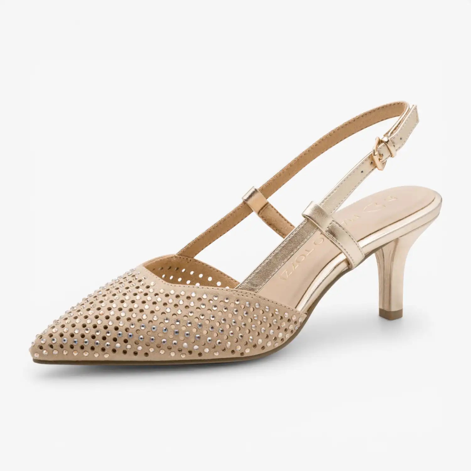 Marco Tozzi Gold Court Shoe (Buckle Fastening) - 2-29667-46-940