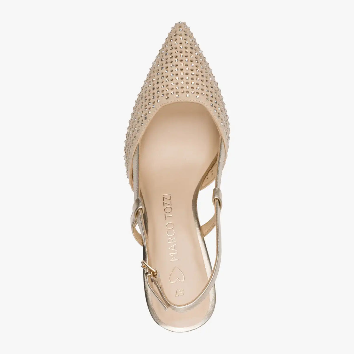 Marco Tozzi Gold Court Shoe (Buckle Fastening) - 2-29667-46-940