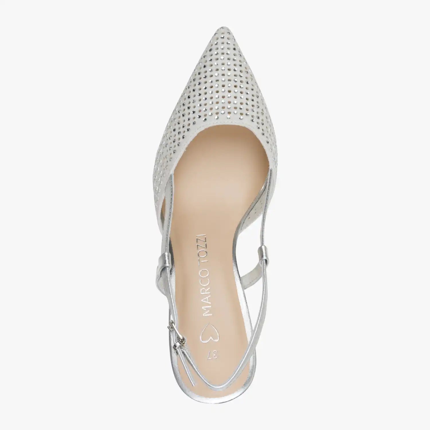 Marco Tozzi Silver Court Shoe (Buckle Fastening) - 2-29667-46-941