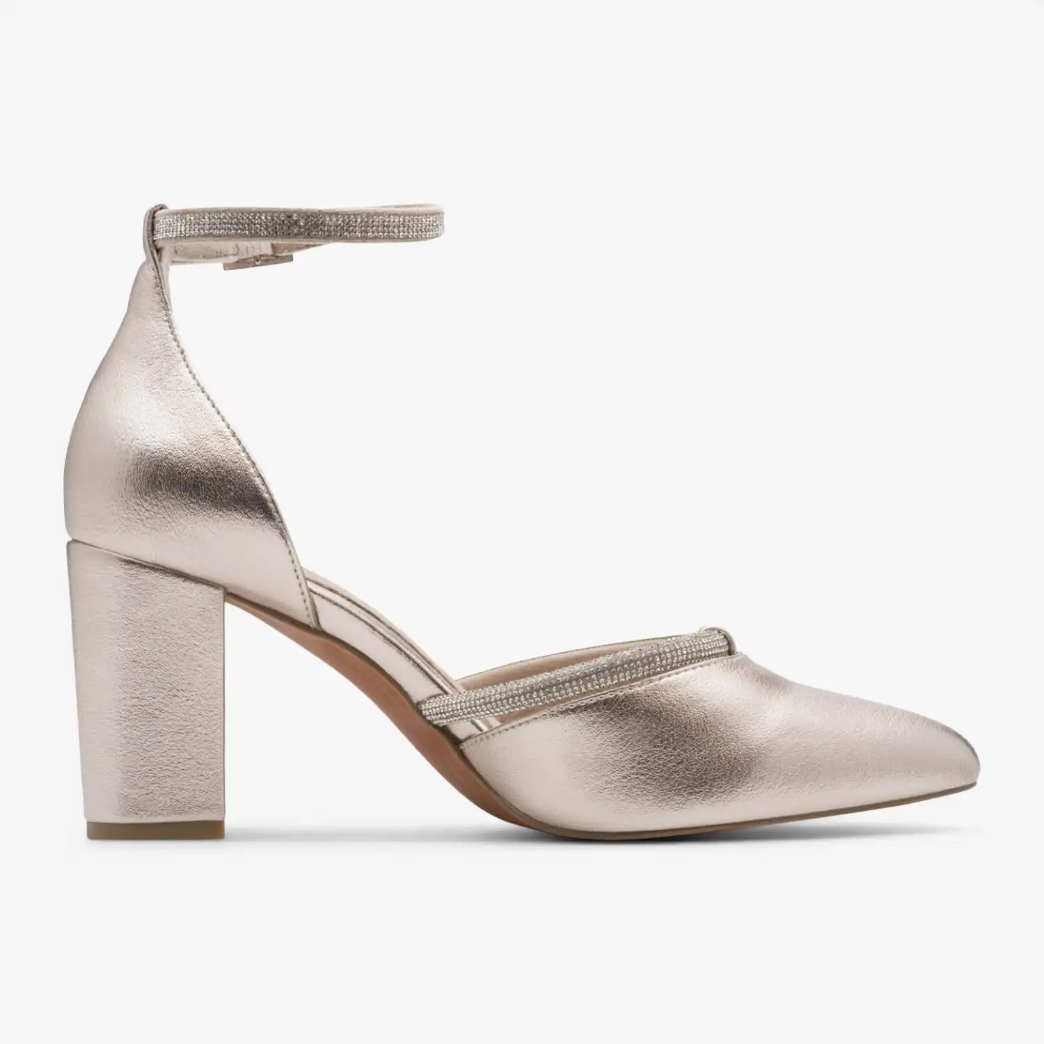 Marco Tozzi Platinum Silver Court Shoe (Wide Fit) - 2-82404-42-957