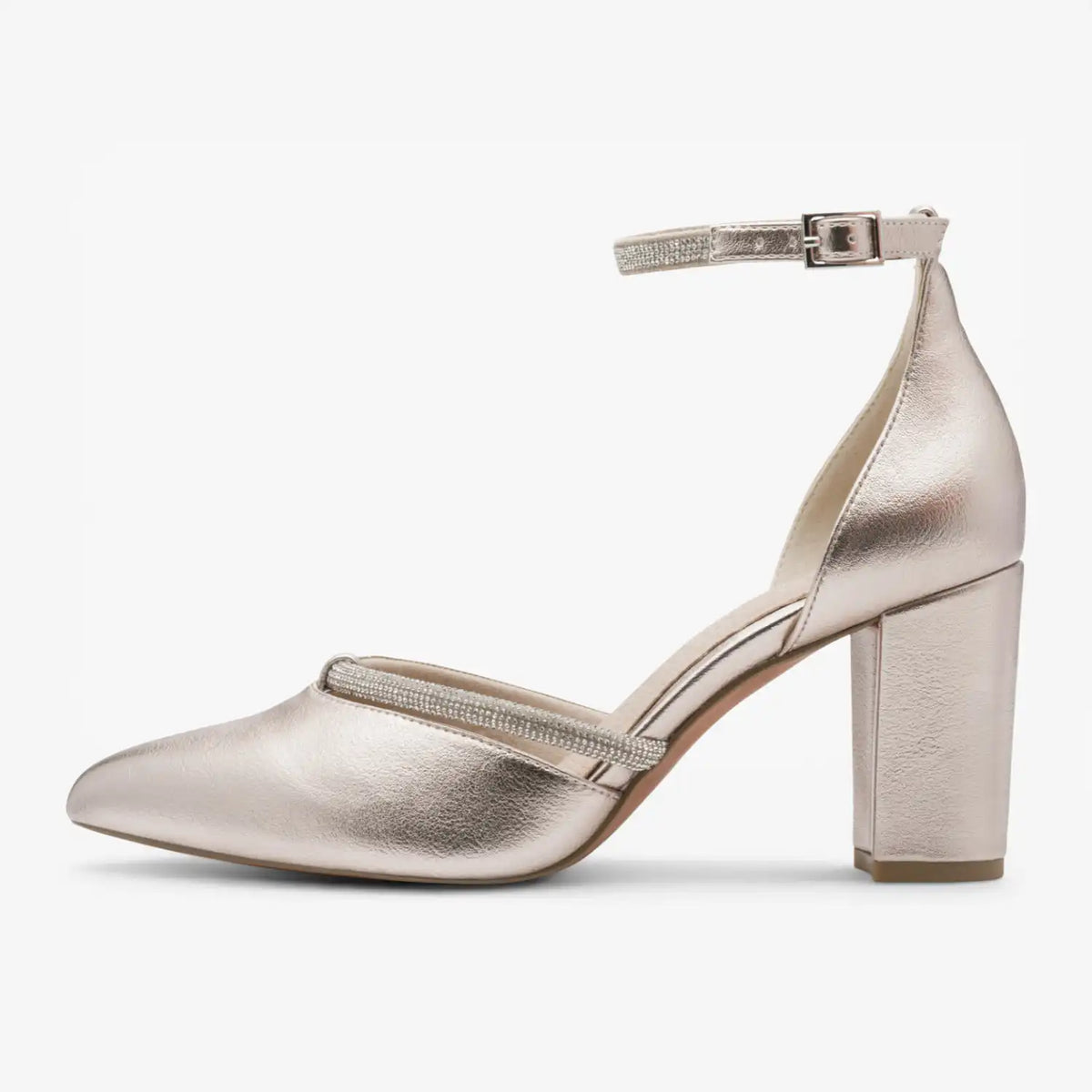 Marco Tozzi Platinum Silver Court Shoe (Wide Fit) - 2-82404-42-957