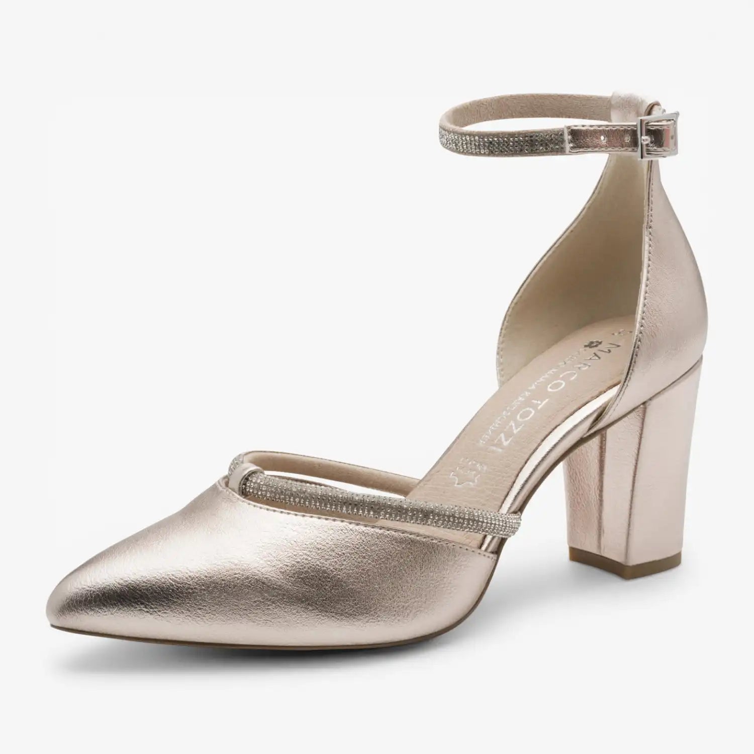 Marco Tozzi Platinum Silver Court Shoe (Wide Fit) - 2-82404-42-957