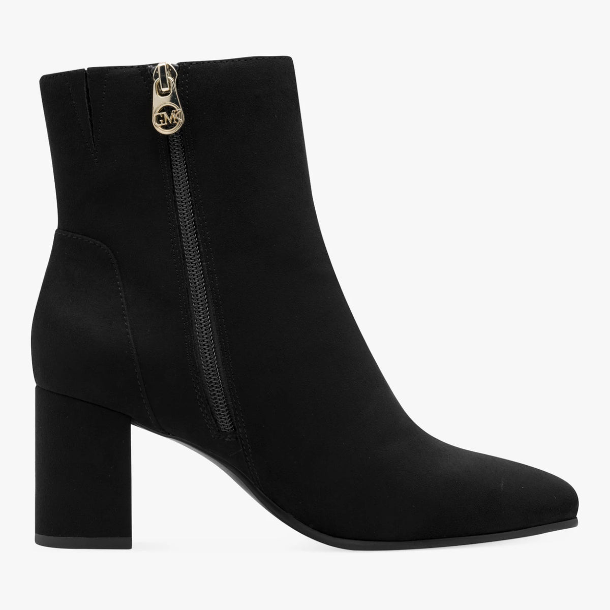 Marco Tozzi GMK Black Suede-Effect Block Heel Ankle Boots