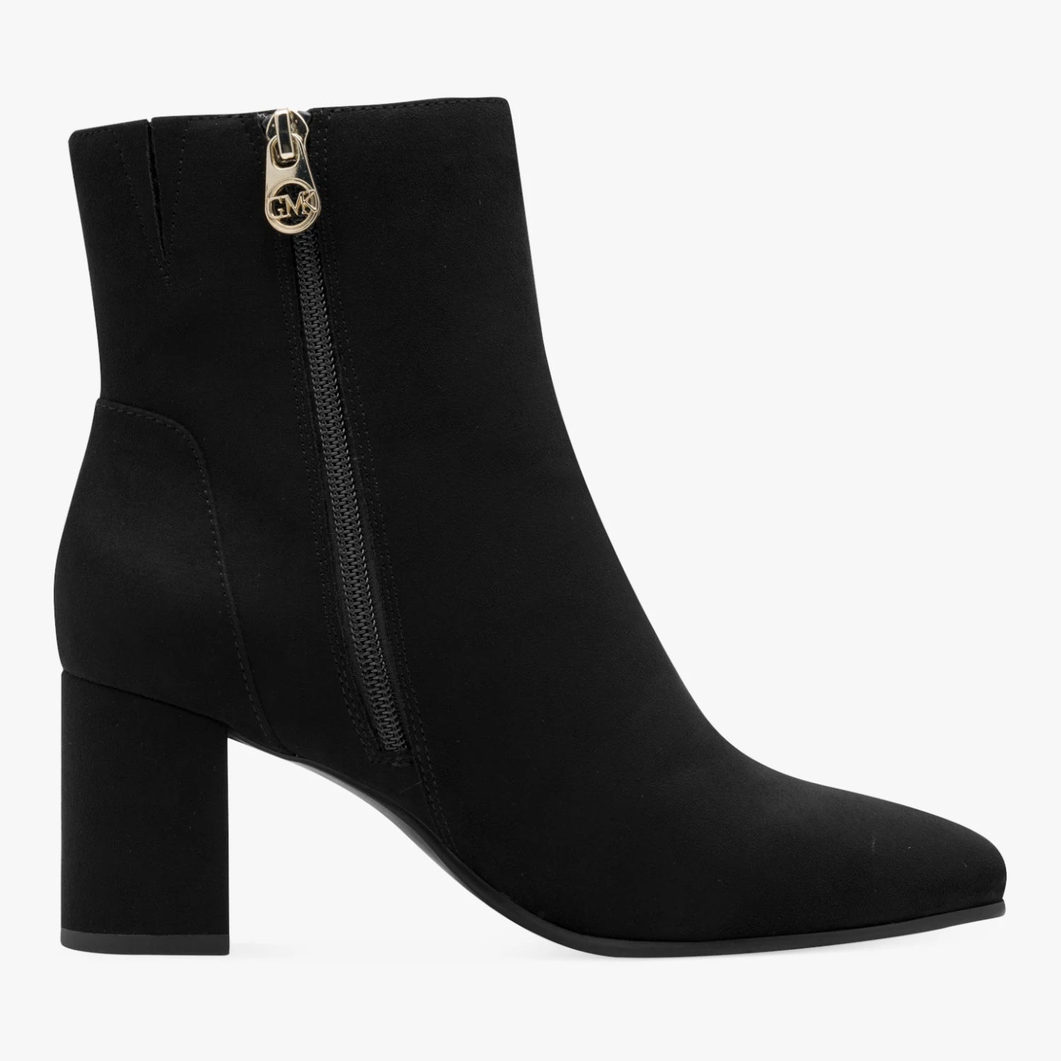Marco Tozzi GMK Black Suede-Effect Block Heel Ankle Boots