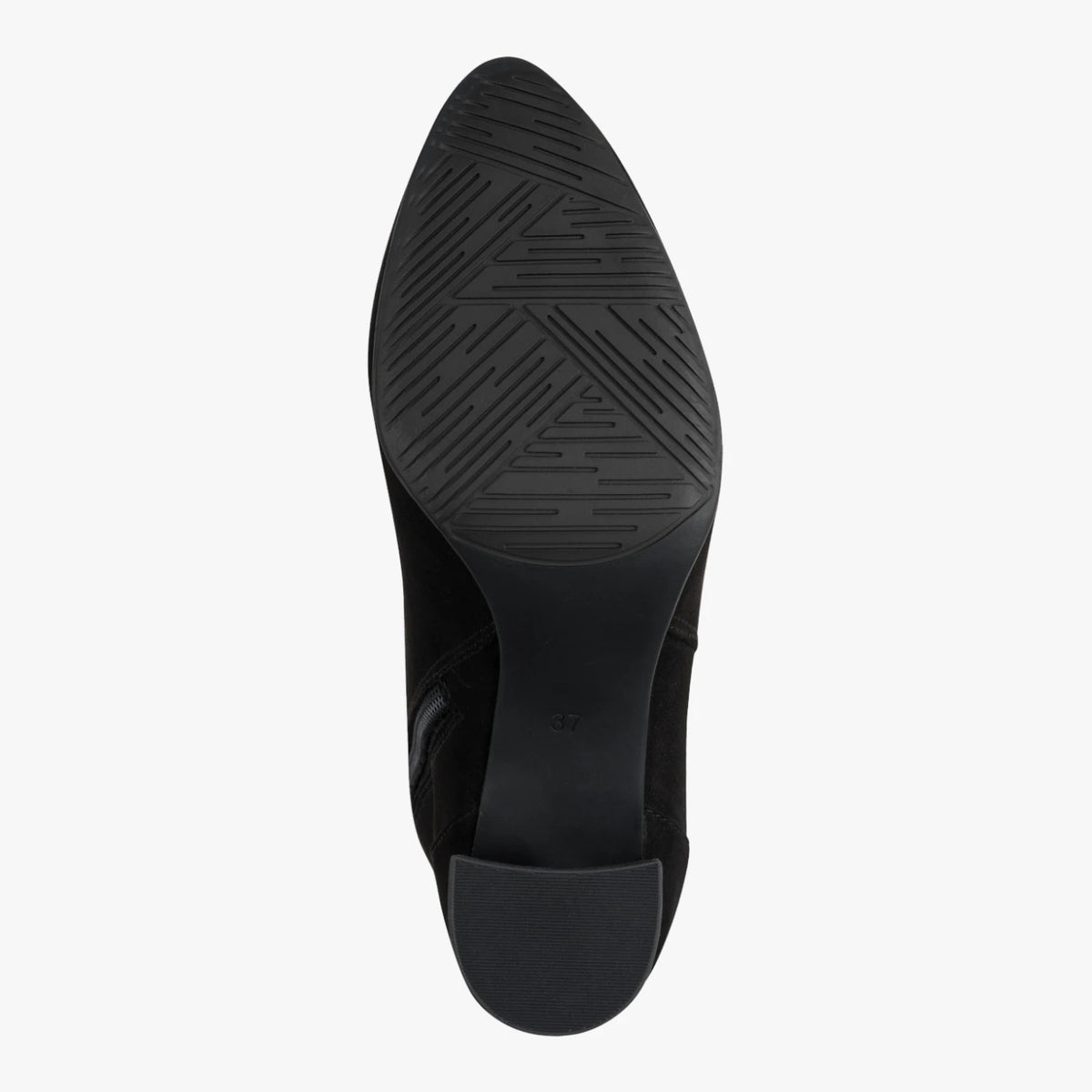 Marco Tozzi GMK Black Suede-Effect Block Heel Ankle Boots
