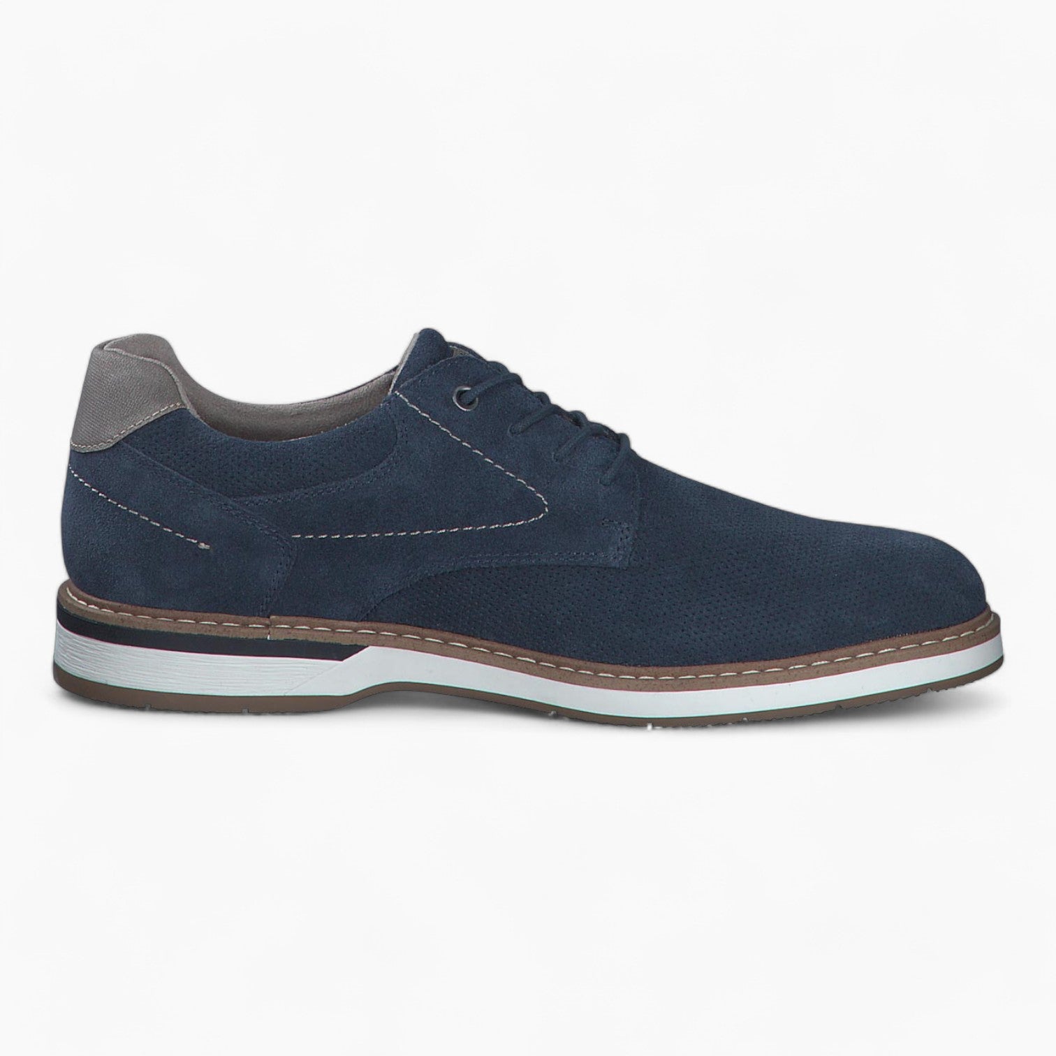 S.Oliver Men's Navy Nubuck Lace-Up Shoes with Soft Foam Insole - Leavys Shoes