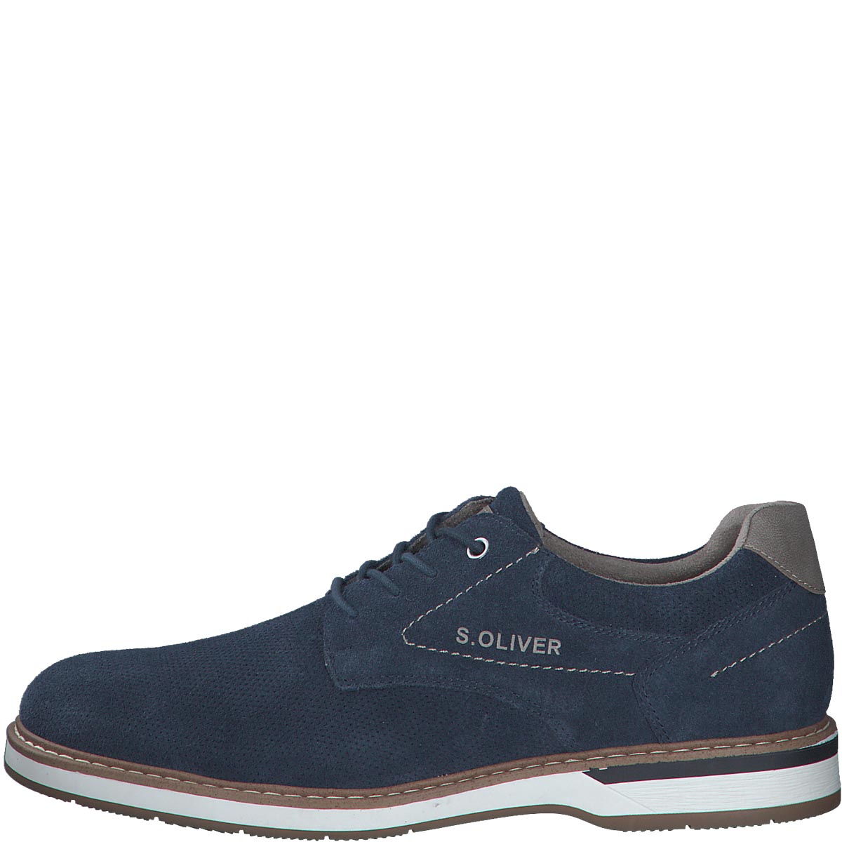 S.Oliver Men's Navy Nubuck Lace-Up Shoes with Soft Foam Insole