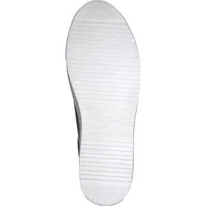 Detailed look at the shoe's sturdy grey sole.